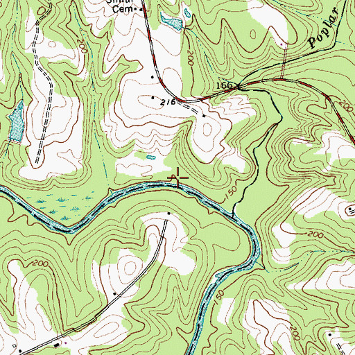 Topographic Map of Battles Bridge (historical), NC