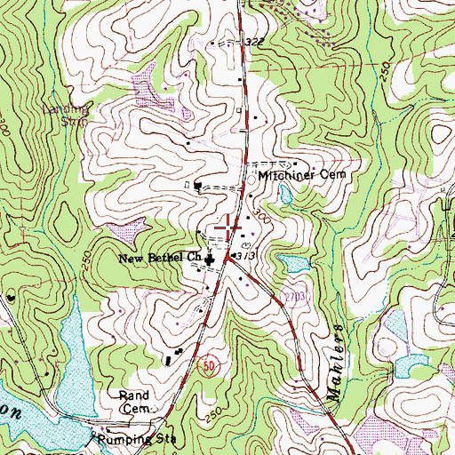 Topographic Map of Bethel Church (historical), NC