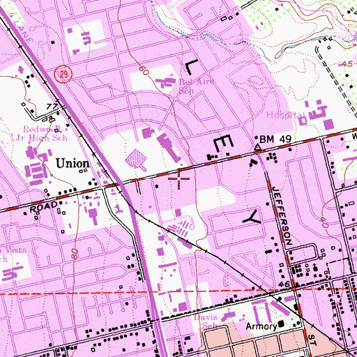 Topographic Map of Napa Post Office, CA