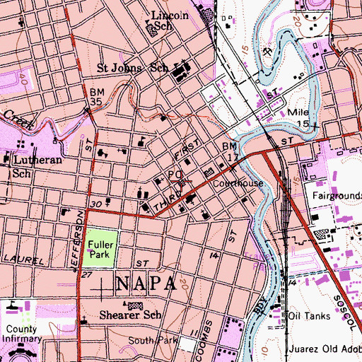 Topographic Map of Wine Valley Post Office, CA