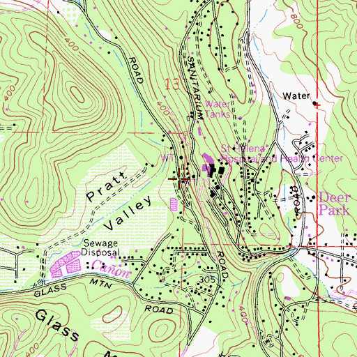 Topographic Map of Deer Park Post Office, CA