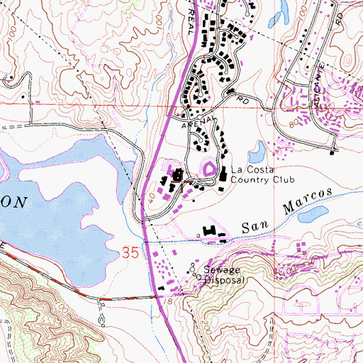 Topographic Map of La Costa, CA