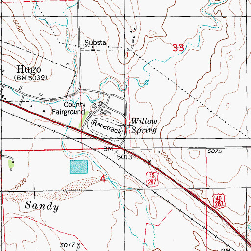Topographic Map of Willow Spring, CO