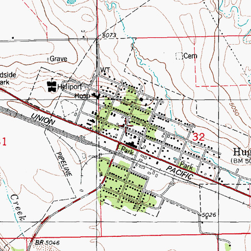 Topographic Map of Hugo, CO