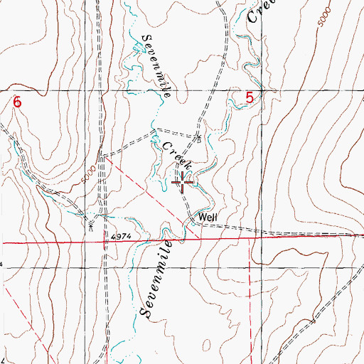 Topographic Map of West Sevenmile Creek, CO