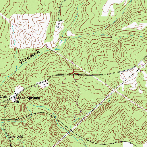Topographic Map of Dennis Crossroads, NC