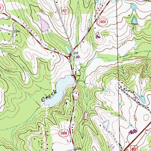 Topographic Map of Johnsons Pond, NC