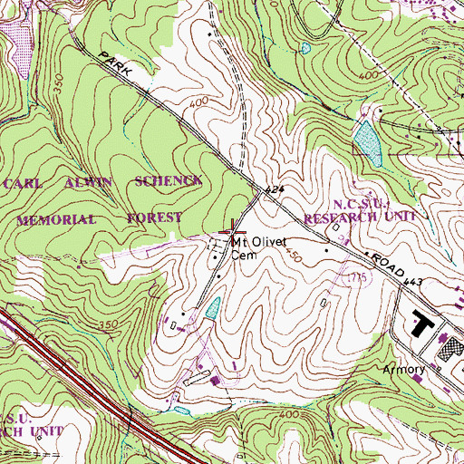 Topographic Map of Mount Olive Church (historical), NC