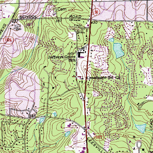 Topographic Map of Mount Zion Church (historical), NC