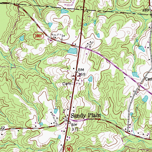 Topographic Map of O'Briants Store (historical), NC
