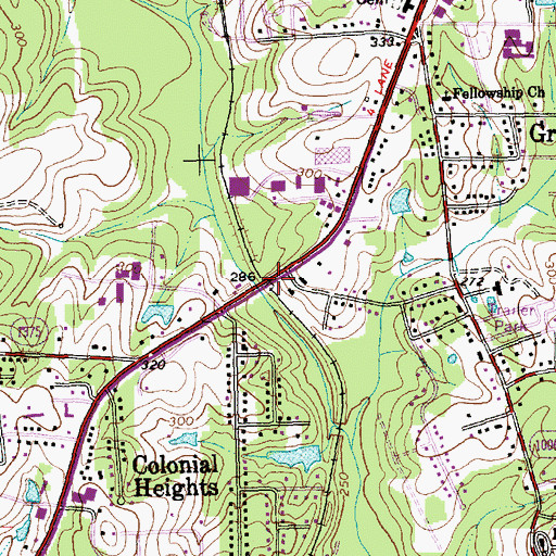 Topographic Map of Pine Station (historical), NC