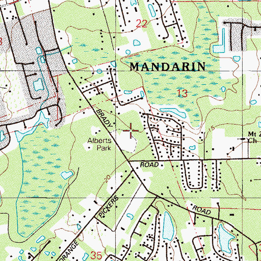 Topographic Map of Alberts Park, FL