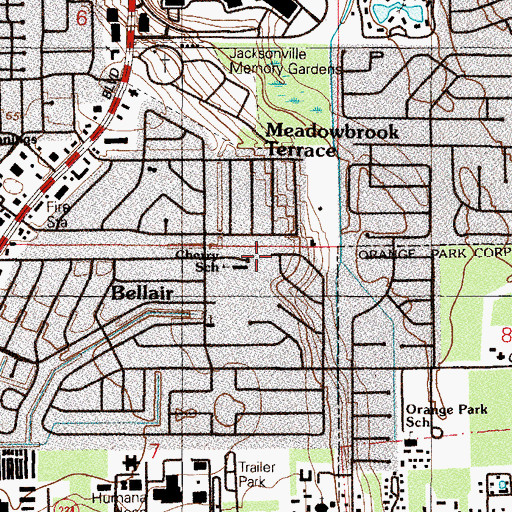 Topographic Map of Cherry Elementary School, FL