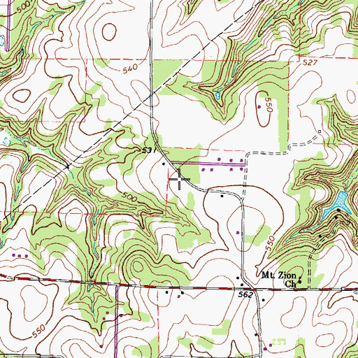 Topographic Map of Mount Lebanon Church (historical), TX