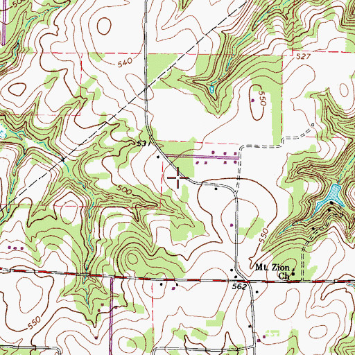 Topographic Map of Mount Lebanon School (historical), TX