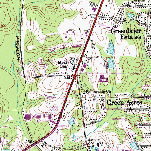 Topographic Map of Barnes (historical), NC