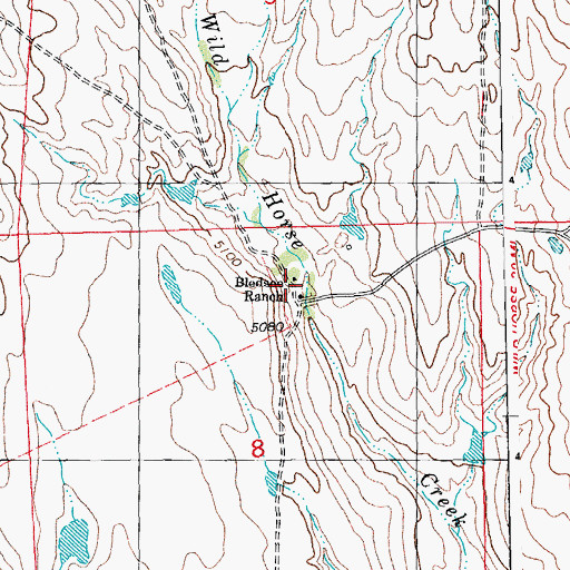 Topographic Map of Bledsoe Ranch, CO