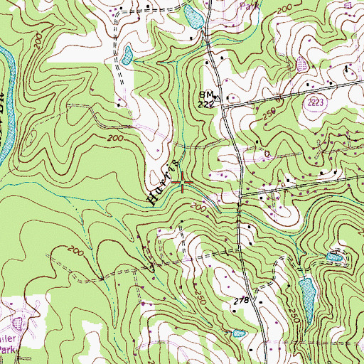 Topographic Map of Hodges Mill Creek, NC