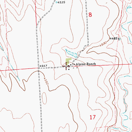 Topographic Map of Alpine Ranch, CO