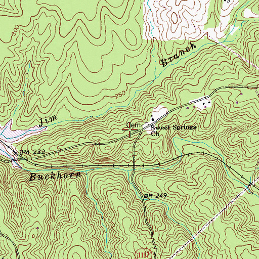 Topographic Map of Horse Branch, NC
