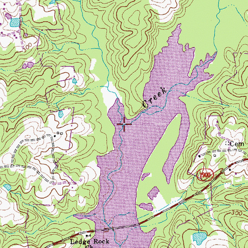 Topographic Map of Little Ledge Creek, NC