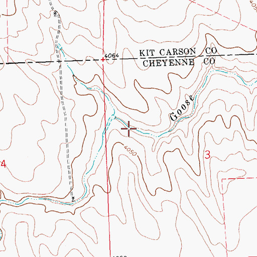 Topographic Map of Goose Creek, CO