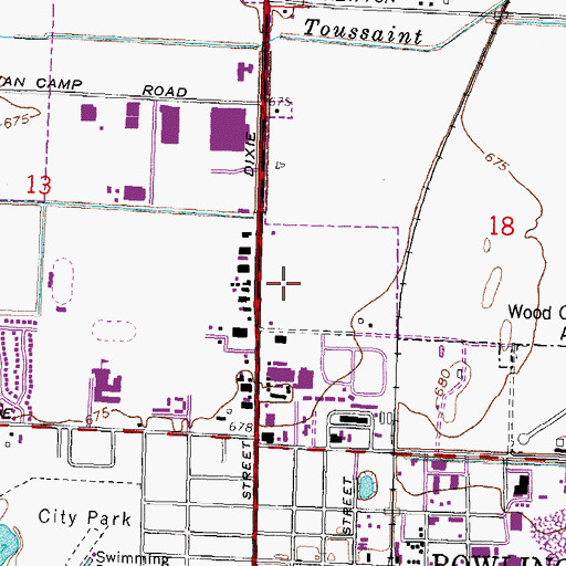 Topographic Map of Bee Gee Shopping Center, OH