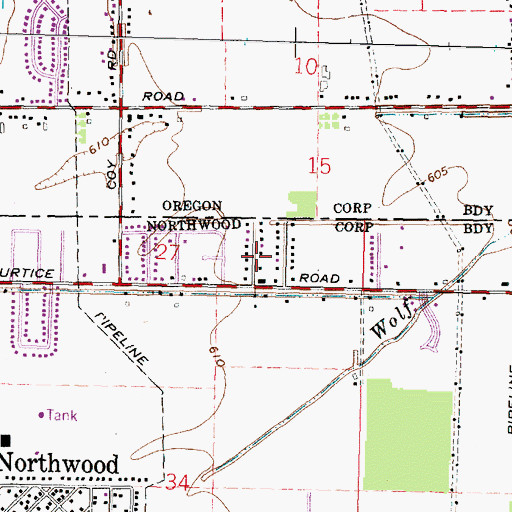 Topographic Map of Bieber, OH