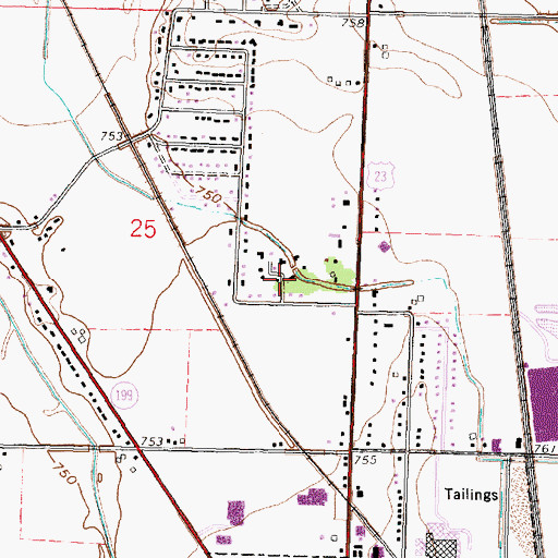 Topographic Map of Caldwells Addition, OH