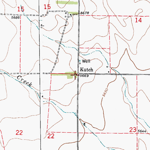 Topographic Map of Kutch, CO