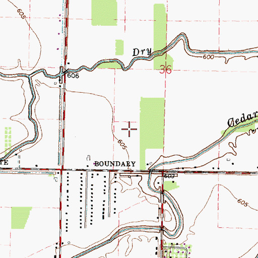 Topographic Map of Cedar Creek Woods, OH