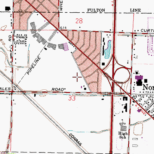 Topographic Map of Central Park, OH