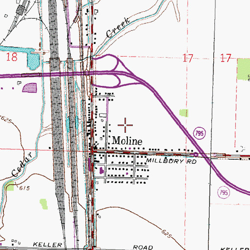 Topographic Map of Country Meadows, OH