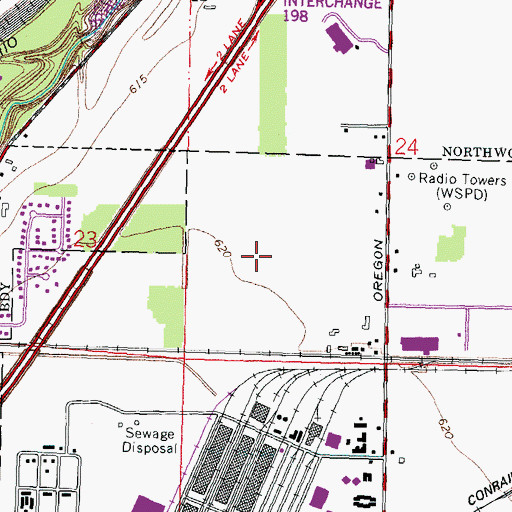 Topographic Map of Crane Business Center, OH