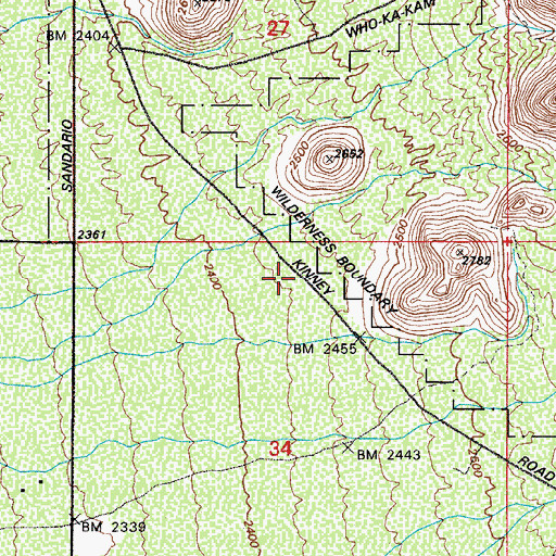 Topographic Map of Desert Discovery Nature Trail, AZ