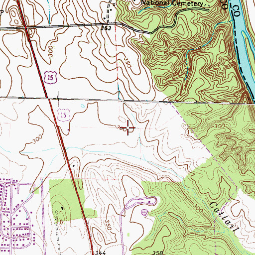 Topographic Map of Balls Bluff Elementary School, VA