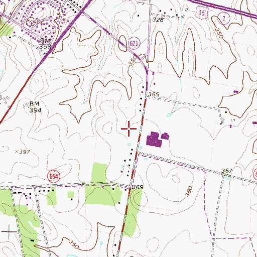 Topographic Map of Evergreen Mill Elementary School, VA