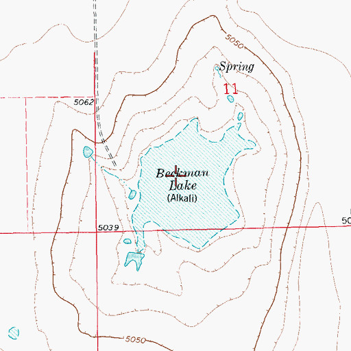 Topographic Map of Beckman Lake, CO