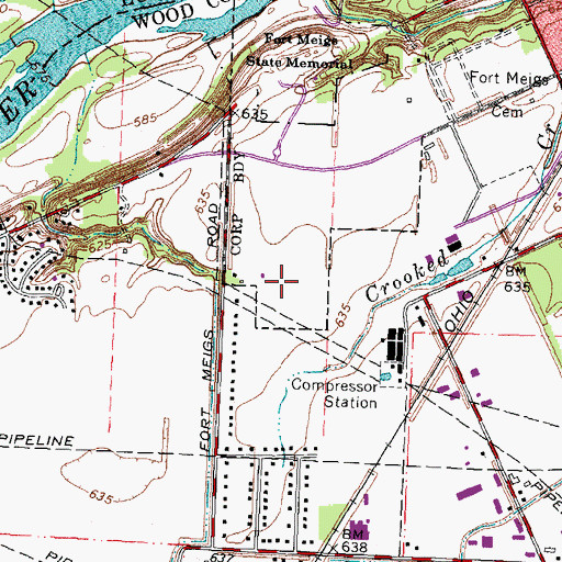 Topographic Map of D'Arcy Estates, OH