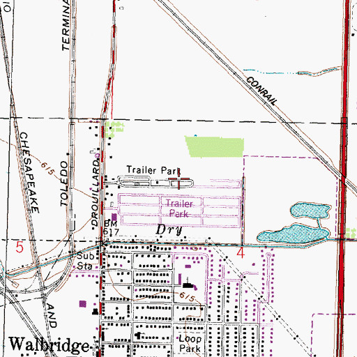 Topographic Map of Deluxe Mobile Home Park, OH