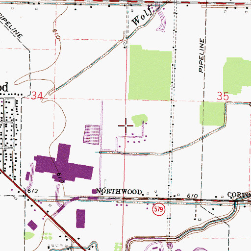 Topographic Map of Dixon, OH