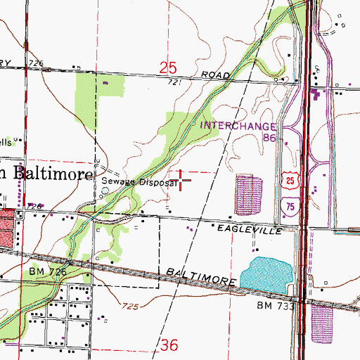 Topographic Map of Eagle Landing Mobile Home Park, OH