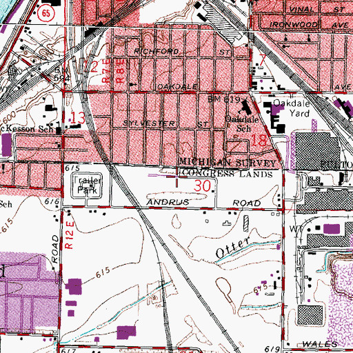 Topographic Map of East Lane Mobile Manor, OH