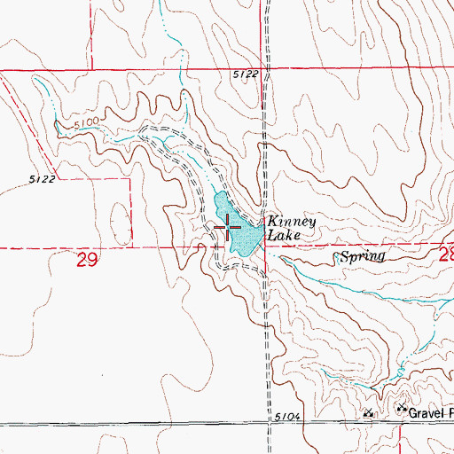 Topographic Map of Kinney Lake, CO