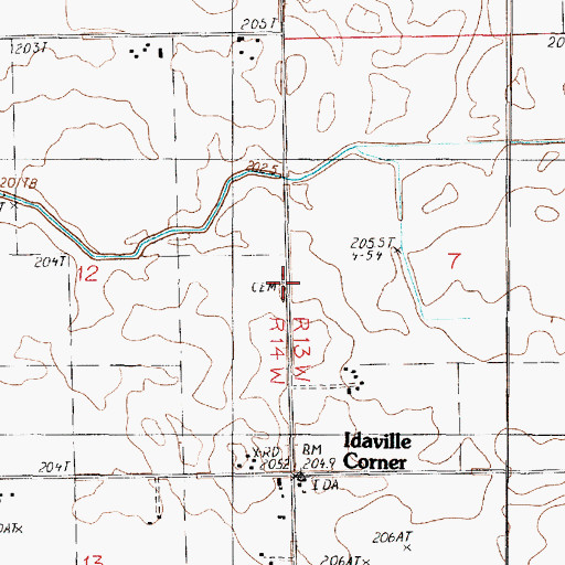 Topographic Map of Immanuel Lutheran Cemetery, IL