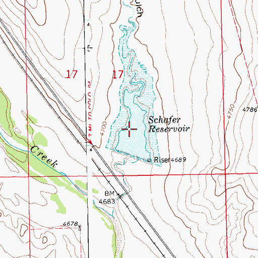 Topographic Map of Schafer Reservoir, CO