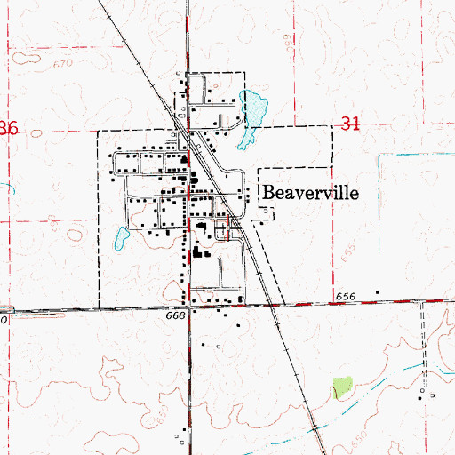 Topographic Map of Saint Mary's Cemetery, IL