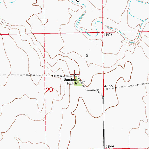 Topographic Map of Sanders Ranch, CO