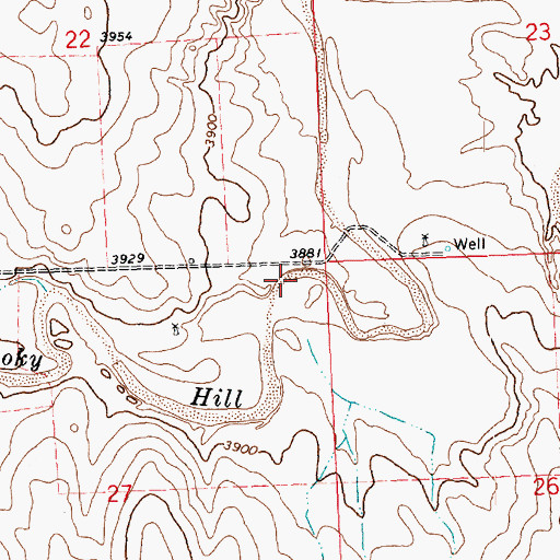 Topographic Map of Smoky Hill River, CO