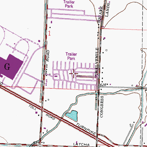 Topographic Map of Friendly Village I Mobile Home Park, OH